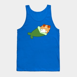 Mermaid Orange Tabby Cat Tank Top